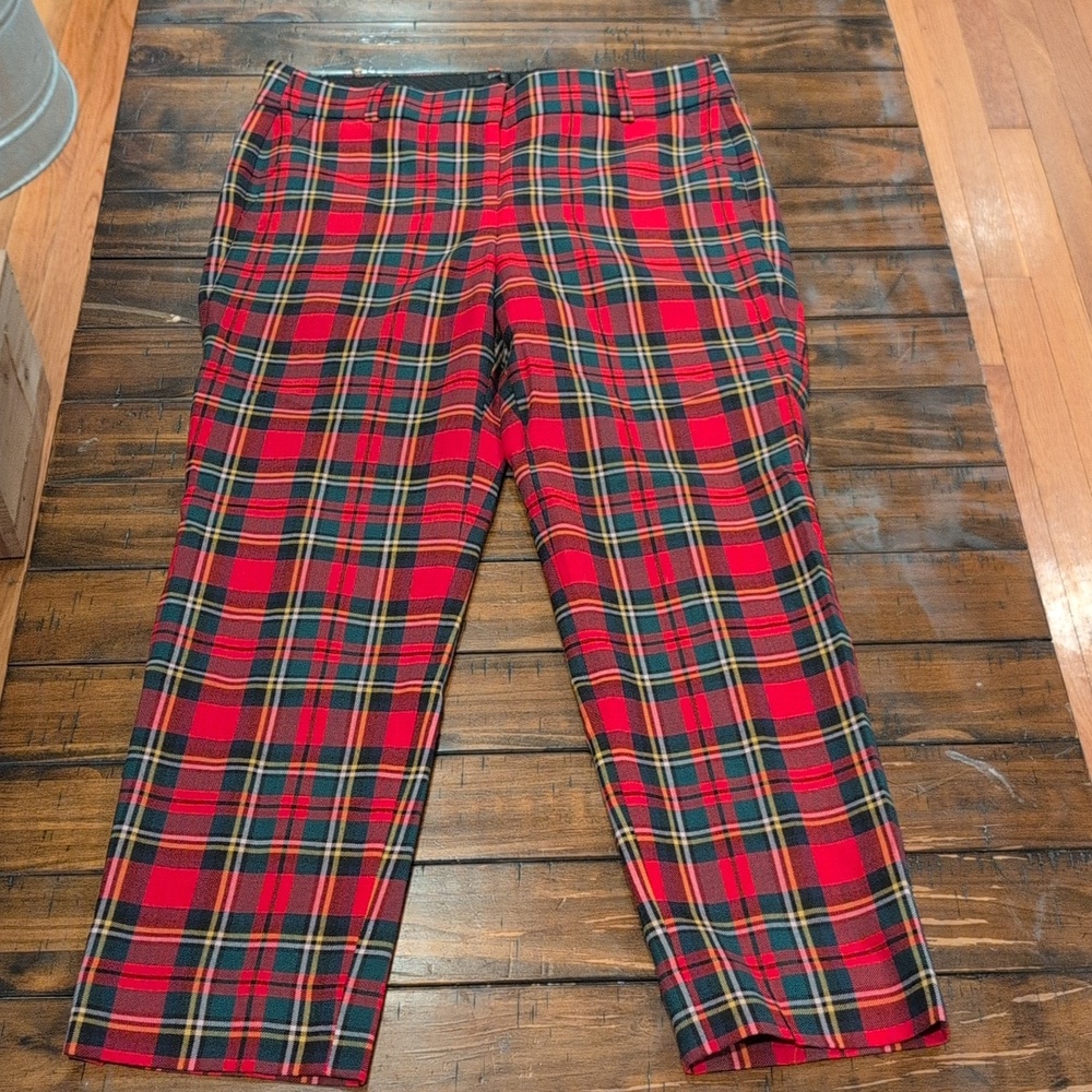 J. Crew Cameron Slim Ankle Crop Pants Tartan Wool Blend - Picture 2 of 9